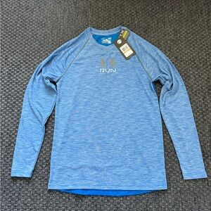 Under Armour Run Blue Long Sleeve Performance Shirt sz S Brand New
